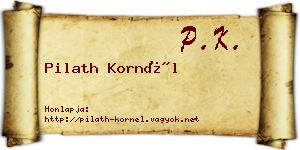 Pilath Kornél névjegykártya